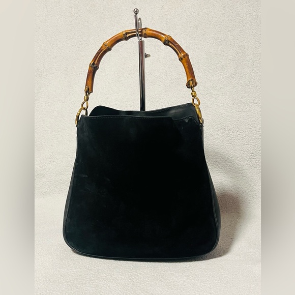 Gucci Bamboo Suede/Leather Shoulder Bag - Picture 11 of 13